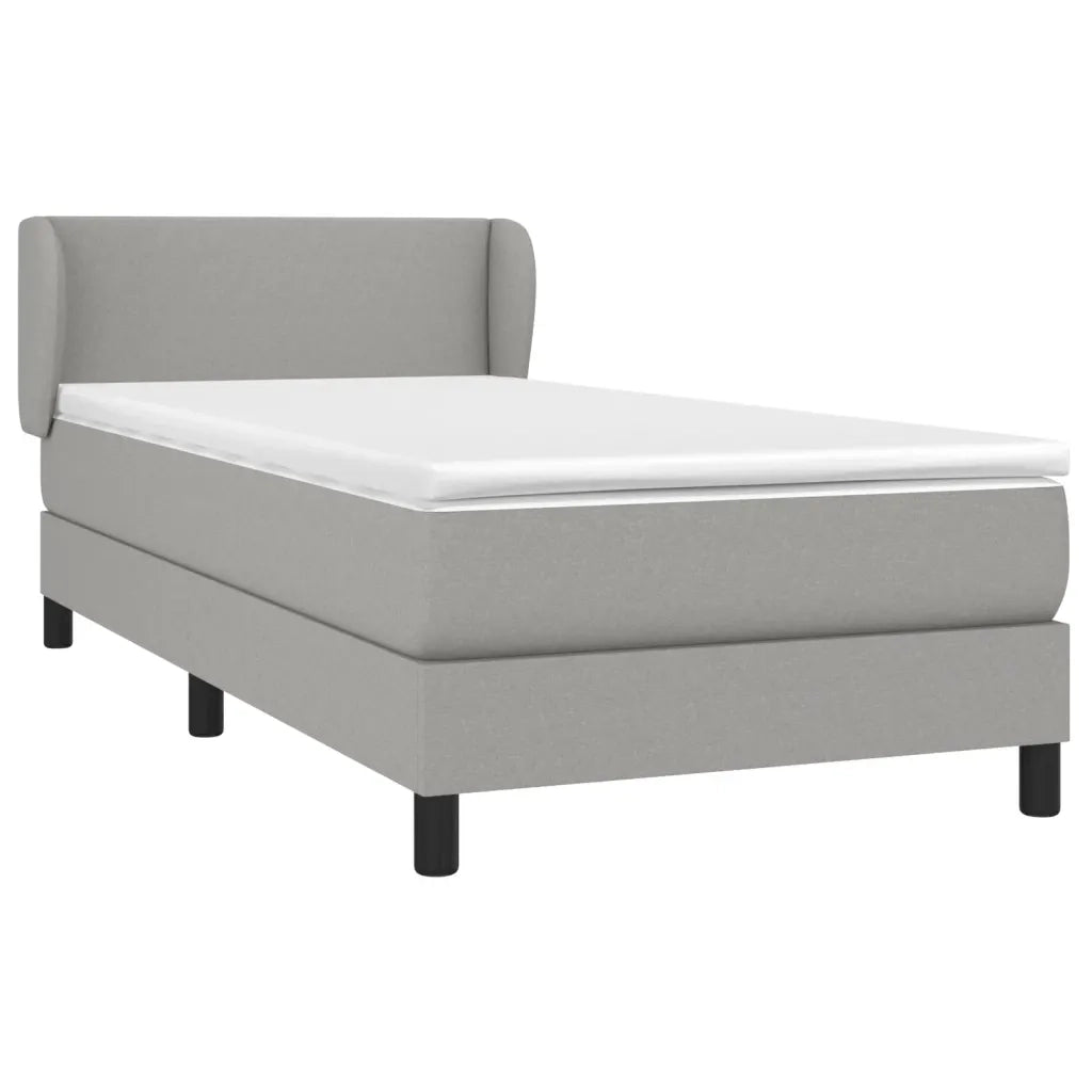 Giroletto a Molle con Materasso-Struttura Letto Grigio Chiaro100x200 cm Tessuto 189018