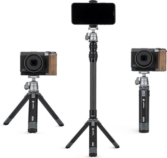 Mini stativo per camera 90 cm a fibra di carbonio regolabile - 360 gradi testa a sfera - stativo per fotocamera DSLR per Nikon Canon Sony - Vlog - Massimo carico 3 kg