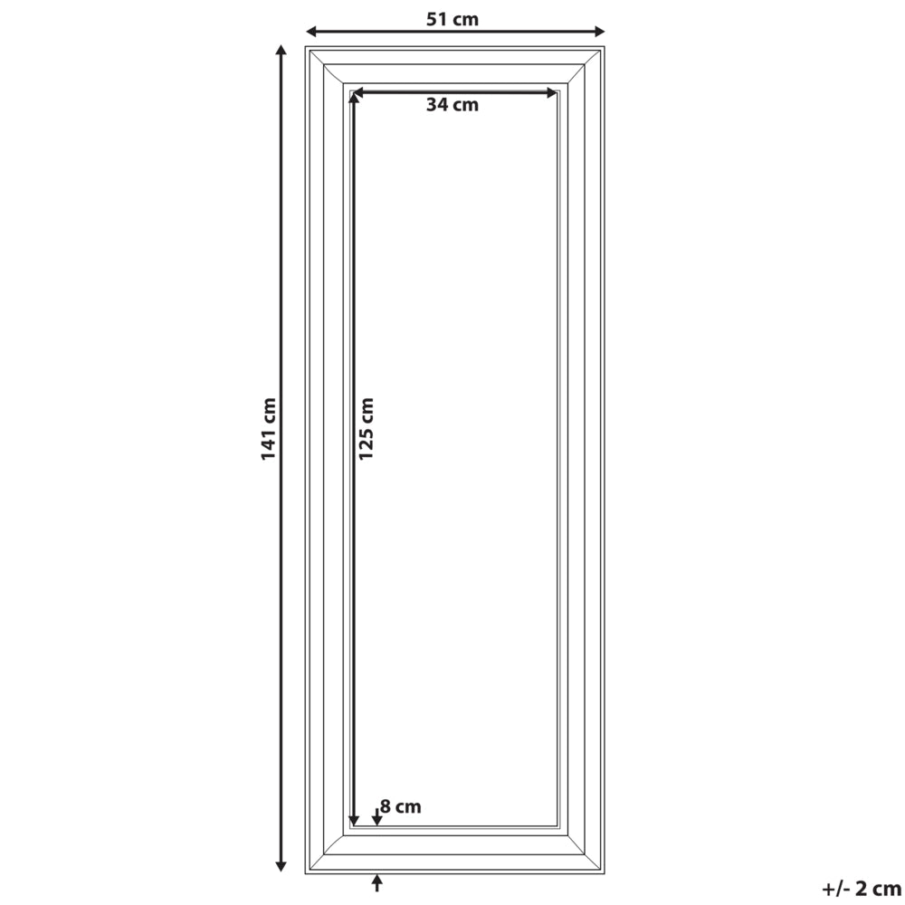 Specchio da terra dorato Argento 51 x 141 cm Cornice rettangolare Decorazione del pavimento Soggiorno Camera da letto Comò