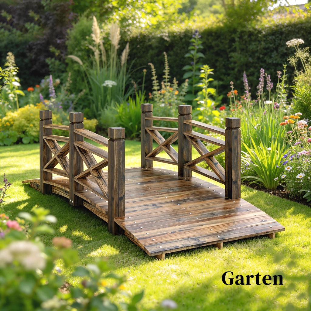 Ponticello da Giardino in Legno di Abete ¨C zephmum ¨C Effetto Antico, 174x78x57.5 cm