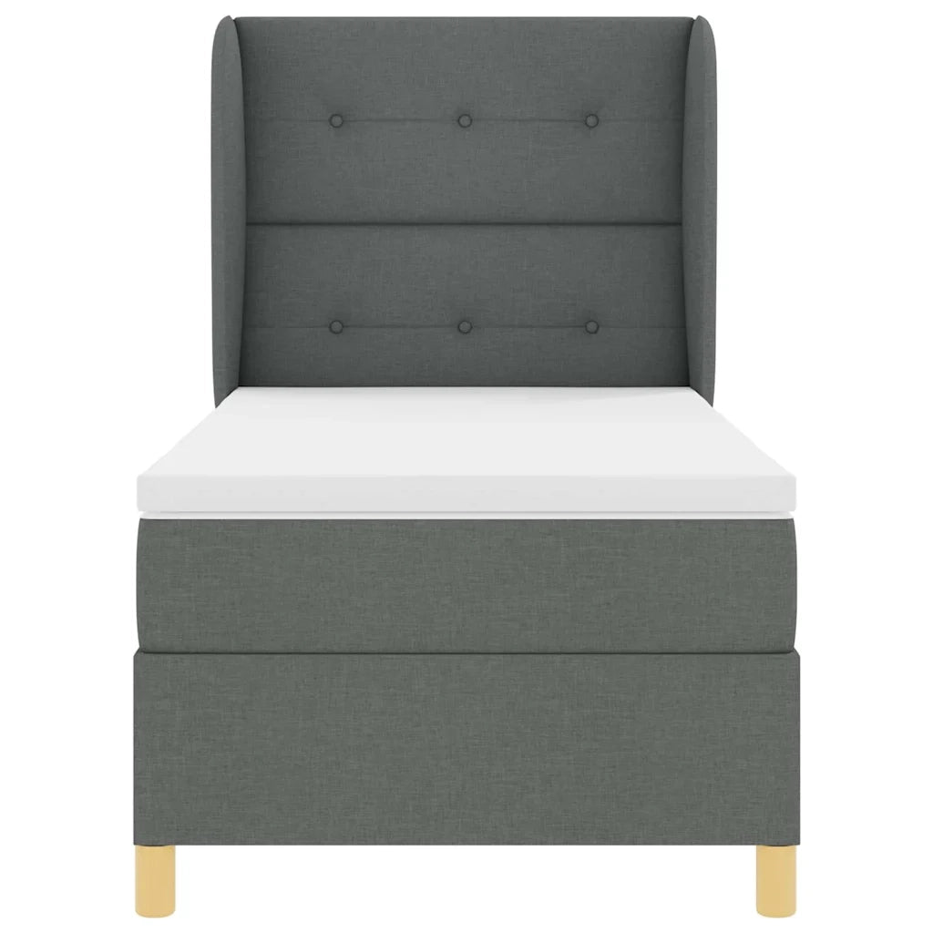 Letto con molle e materasso Grigio Scuro 90x190 cm Tessuto 3340740