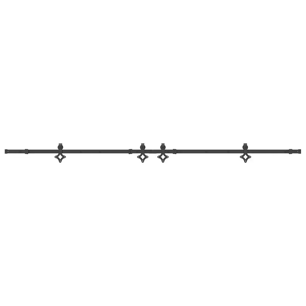Kit di Binari per Porte Scorrevoli 305 cm Acciaio Nero 3295791