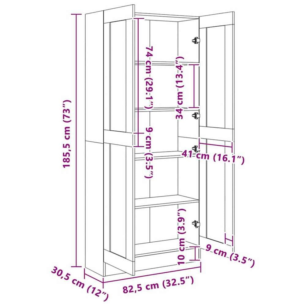 White Bookcase, 82.5 X 30.5 X 185.5 Cm, Made Of Engineered Wood.