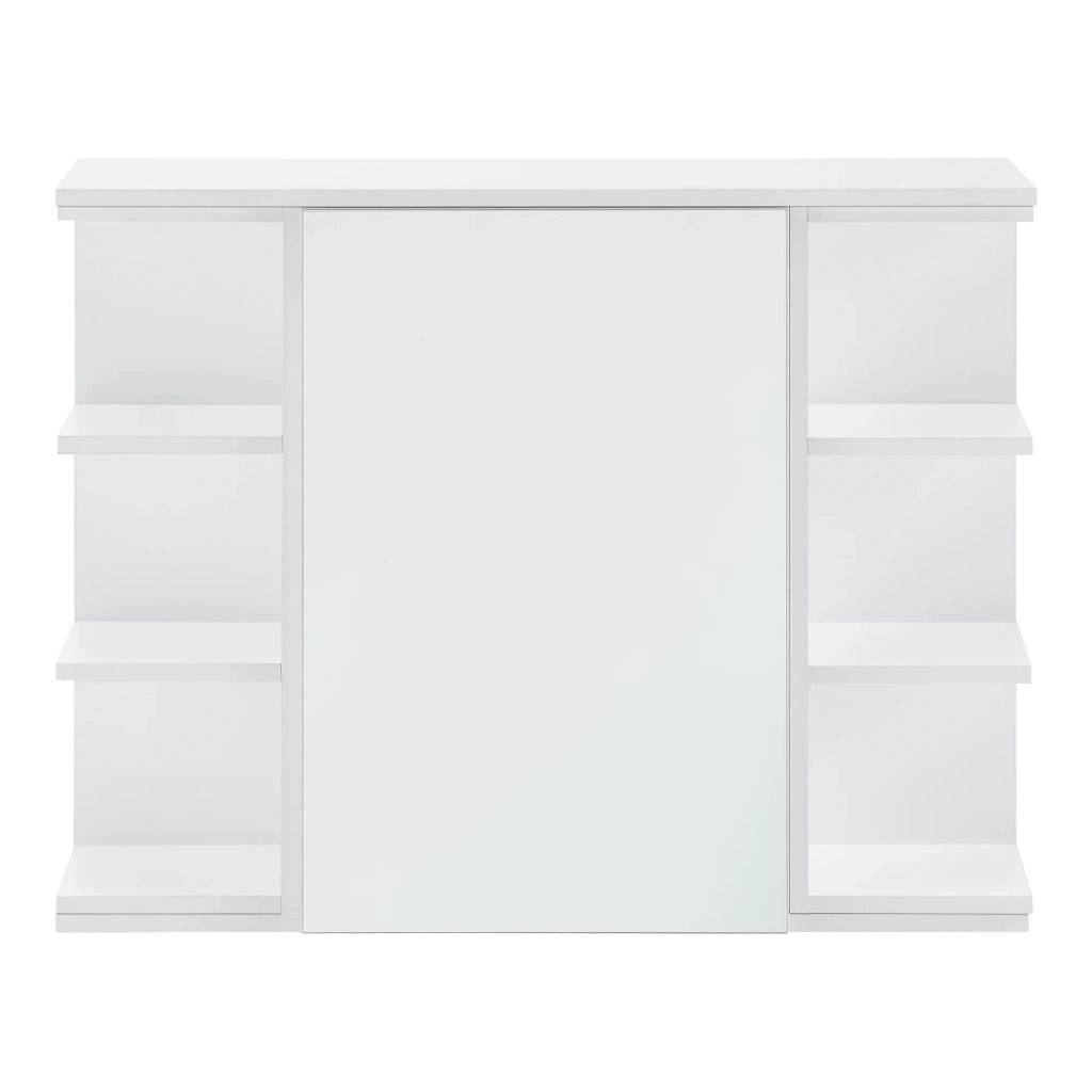 Armadio pensile di design mobile portaoggetti sospeso mobile da bagno anta con specchio ripiani regolabili truciolato melaminico 64 x 80 x 20 cm bianco 03_0005927