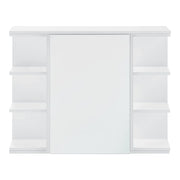 Armadio pensile di design mobile portaoggetti sospeso mobile da bagno anta con specchio ripiani regolabili truciolato melaminico 64 x 80 x 20 cm bianco 03_0005927