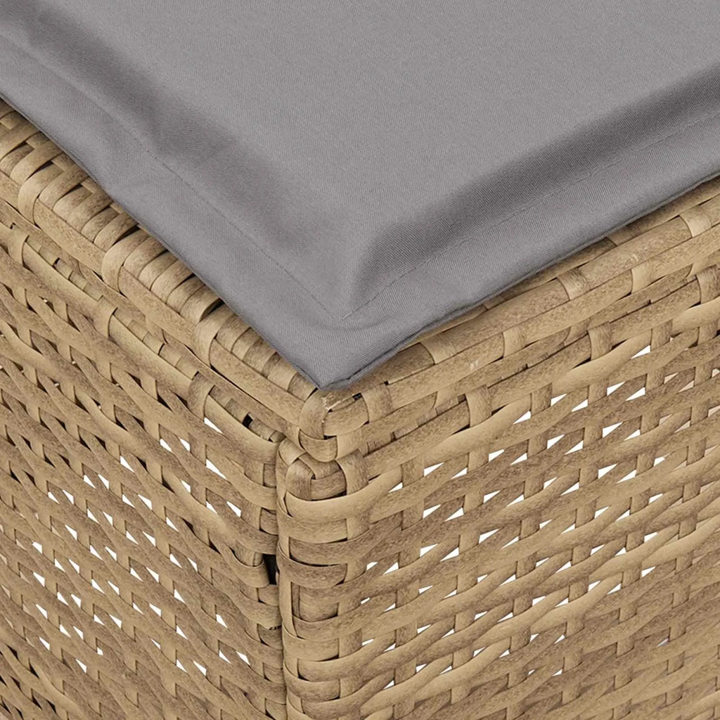 Poggiapiedi da Giardino 2 Pezzo Beige e Grigio Chiaro