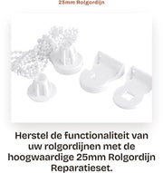 Kit di riparazione per tenda a rolo - Beugello in plastica - Catena di perle - Connettore - Alta resistenza - Adatto per tubo da 25 mm - Decorazione per finestre