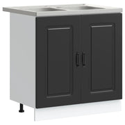Pensile da cucina | Mobile da cucina con porta Kalmar Nero 80 x 46 x 81,5 cm