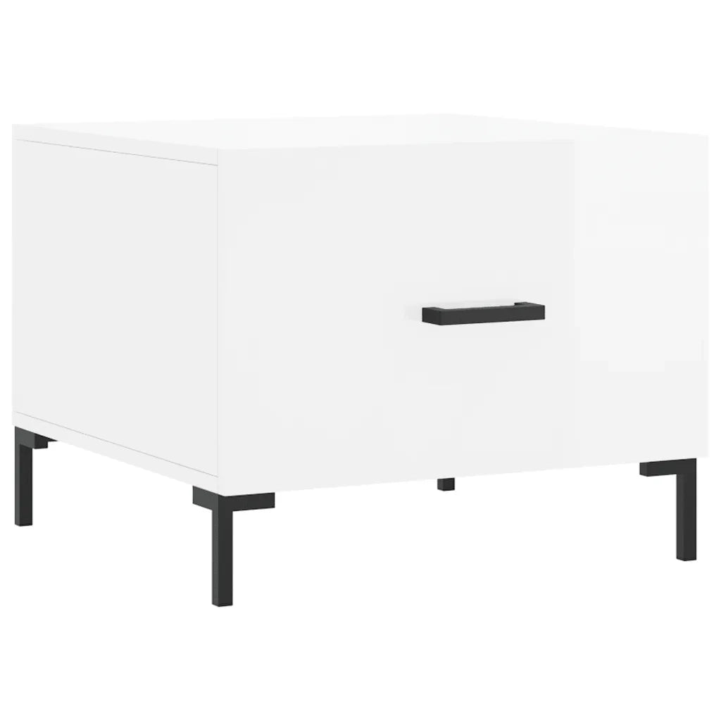 2 pz Tavolini salotto | Tavolino da caff¨¨ | Tavolino da Soggiorno Bianco Lucido 50x50x40cm Legno Multistrato