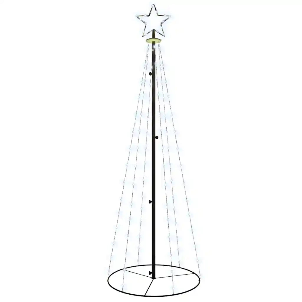 Albero di Natale a Cono Bianco Caldo 108 LED 70x180 cm 343487