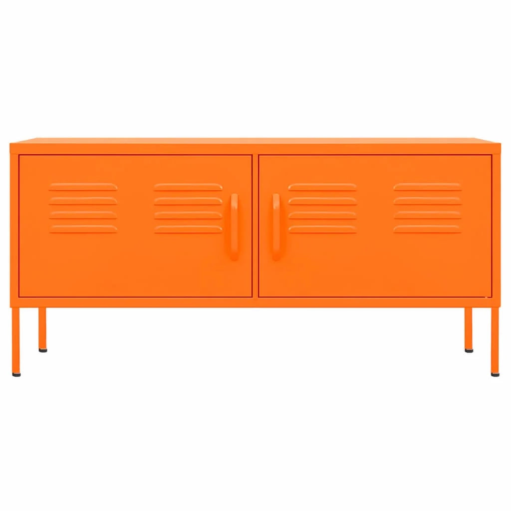 Mobile TV multimediale mensola TV credenza TV per sala da pranzo soggiorno camera da letto 105 x 35 x 50 cm acciaio arancione 02_0025690