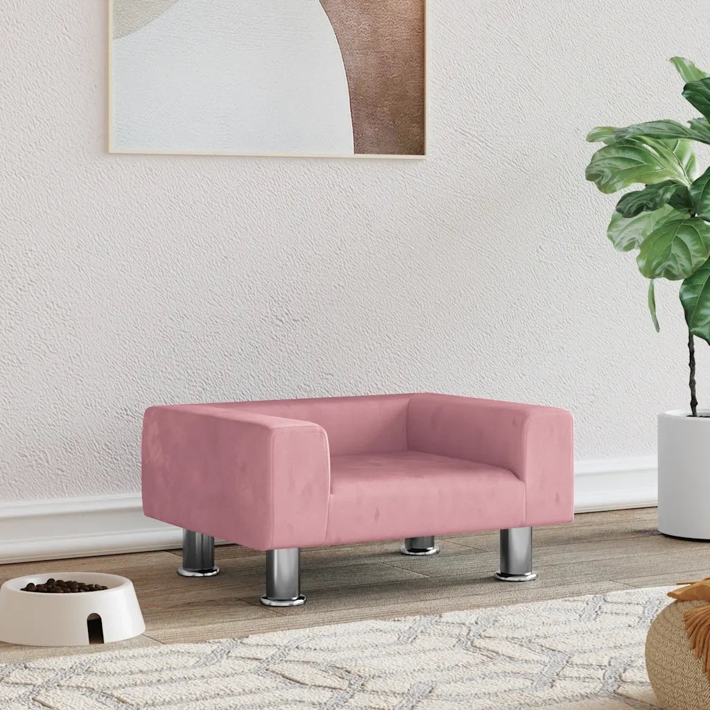 Lettino per Cani Rosa 50x40x26,5 cm in Velluto CFW5601926