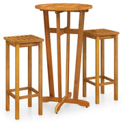 Set da Bar da Giardino 3 pz | Set Salotto da Giardino in Legno Massello di Acacia