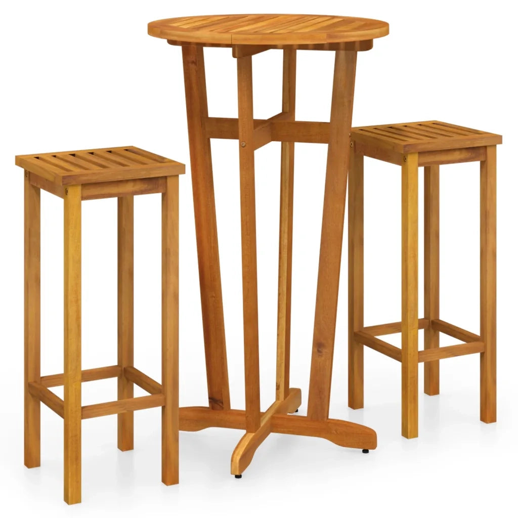 Set da Bar da Giardino 3 pz | Set Salotto da Giardino in Legno Massello di Acacia