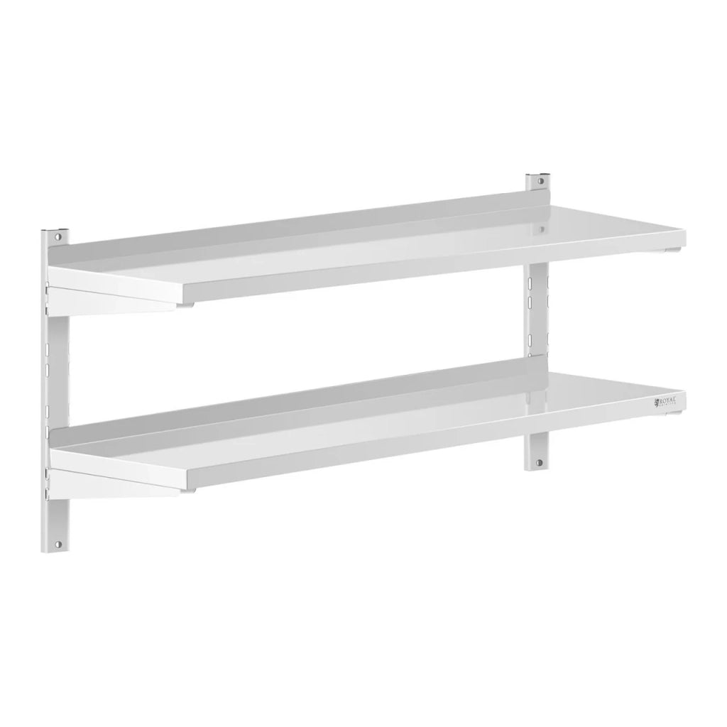 Mensola da cucina professionale in acciaio inox con 2 ripiani 40 x 120 cm 14_0001552