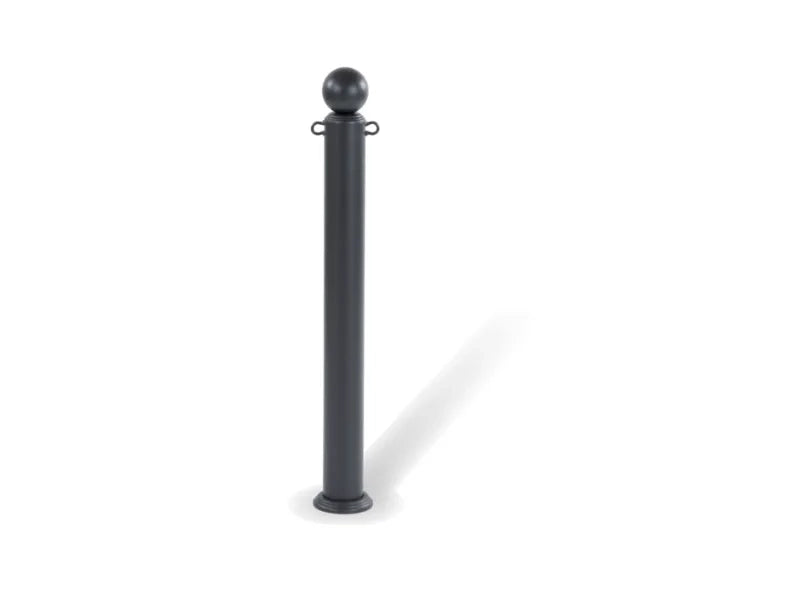 Dissuasore Pantheon Giochipark acciaio zincato Ø60 Ø80mm sfera decorativa grigio - Con anelli - 80 mm