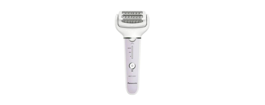 Panasonic ES‑EY30‑V503 Epilatore a pinzette ricaricabile 3 velocita' testine incluse: epilazione + precisione + zona sensibile utilizzo Wet and Dry autonomia 30 min colore Bianco-lilla