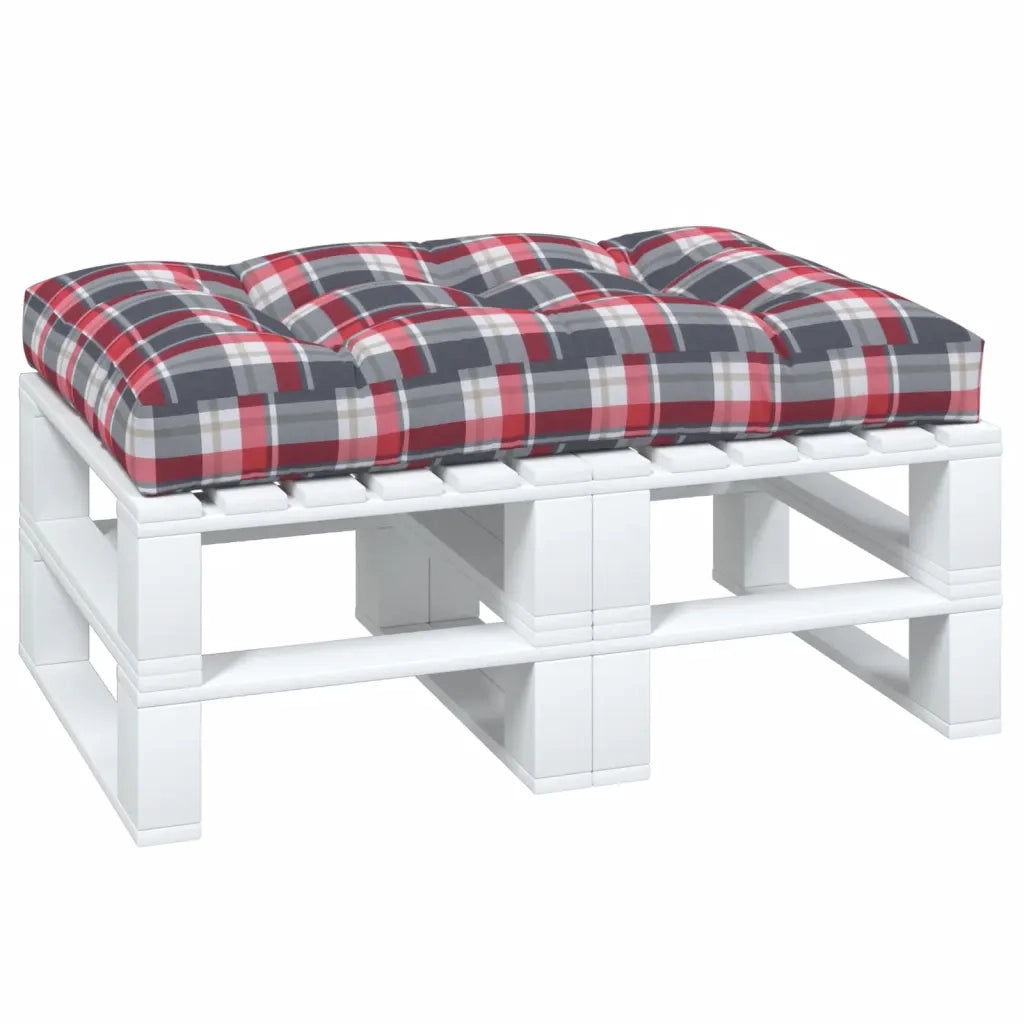 Cuscino per Pallet a Quadri Rossi 120x80x12 cm in Tessuto 314421