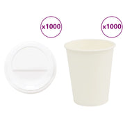 Tazze da CaffÃ¨ in Carta con Coperchi 1000 pz 8oz 200 ml