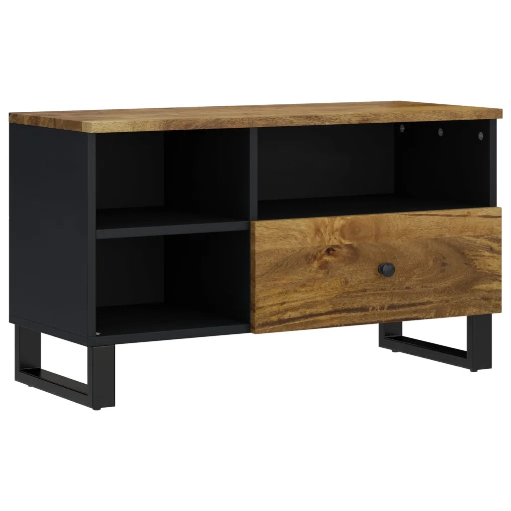 Mobile TV 80x33x46cm Legno Massello Mango e Legno Multistrato 351977