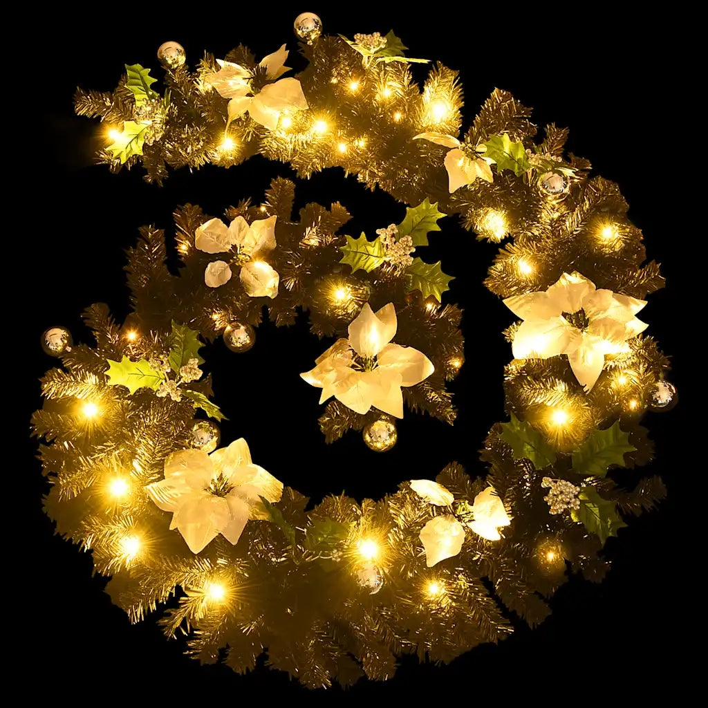Ghirlanda Natalizia con Luci a LED 2,7 m in PVC Nera CFW2019348