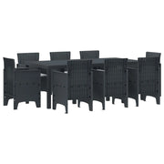 Set da Pranzo per Giardino 9 pcs Antracite Polipropilene