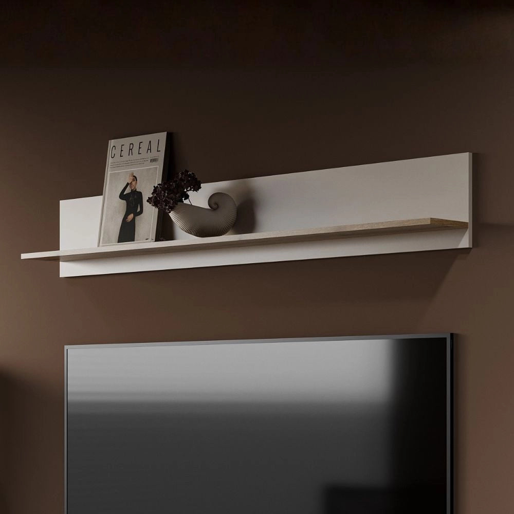 Mensola Frezo04 in cashmere e rovere evoque 167x17.6x25H