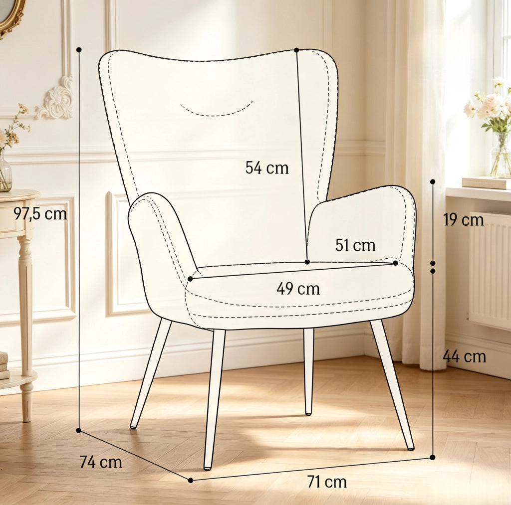 Poltrona 71x74x97.5 cm ergonomica in poliestere grigia