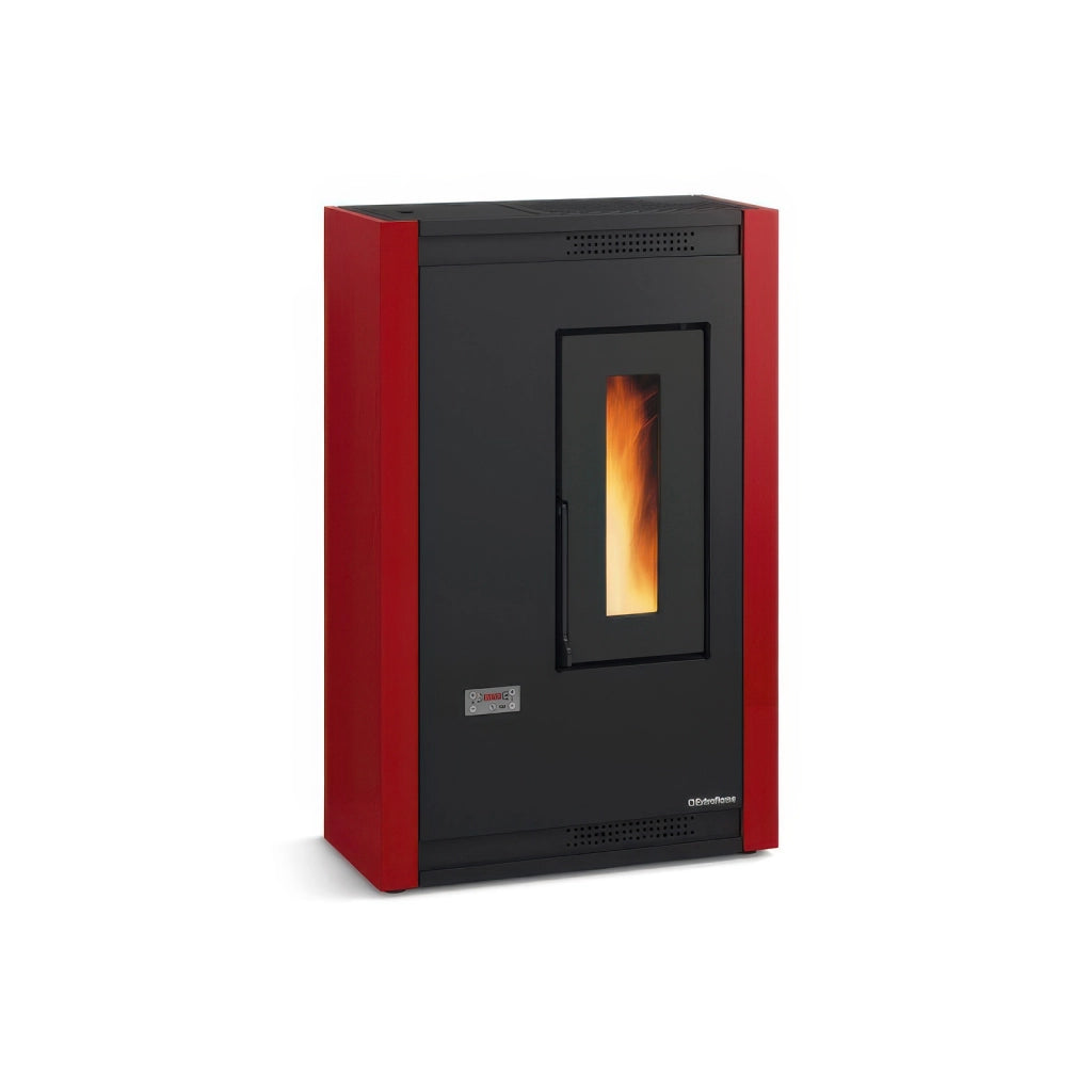 Stufa a Pellet Ventilata Slim Extraflame Luisella 5.0 V5 Bordeaux 5,1 kW