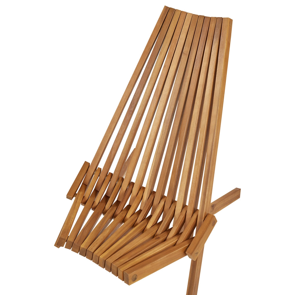 Set di 2 sedie da giardino in legno di acacia chiaro per esterni pieghevoli e sedute da bistrot in stile rustico e moderno