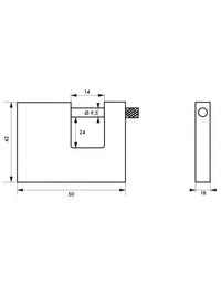 Lucchetto Land in acciaio, rettangolare 50mm, 3 chiavi, serrande, cancelli - THIRARD