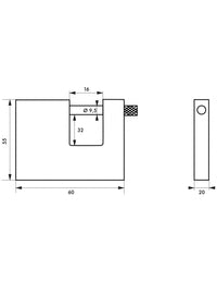 Lucchetto Land in acciaio, rettangolare 60mm, 3 chiavi, serrande, cancelli - THIRARD