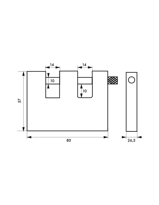 Lucchetto Land blindato, acciaio, da esterno, doppia staffa in acciaio, 90mm, 2 chiavi - THIRARD