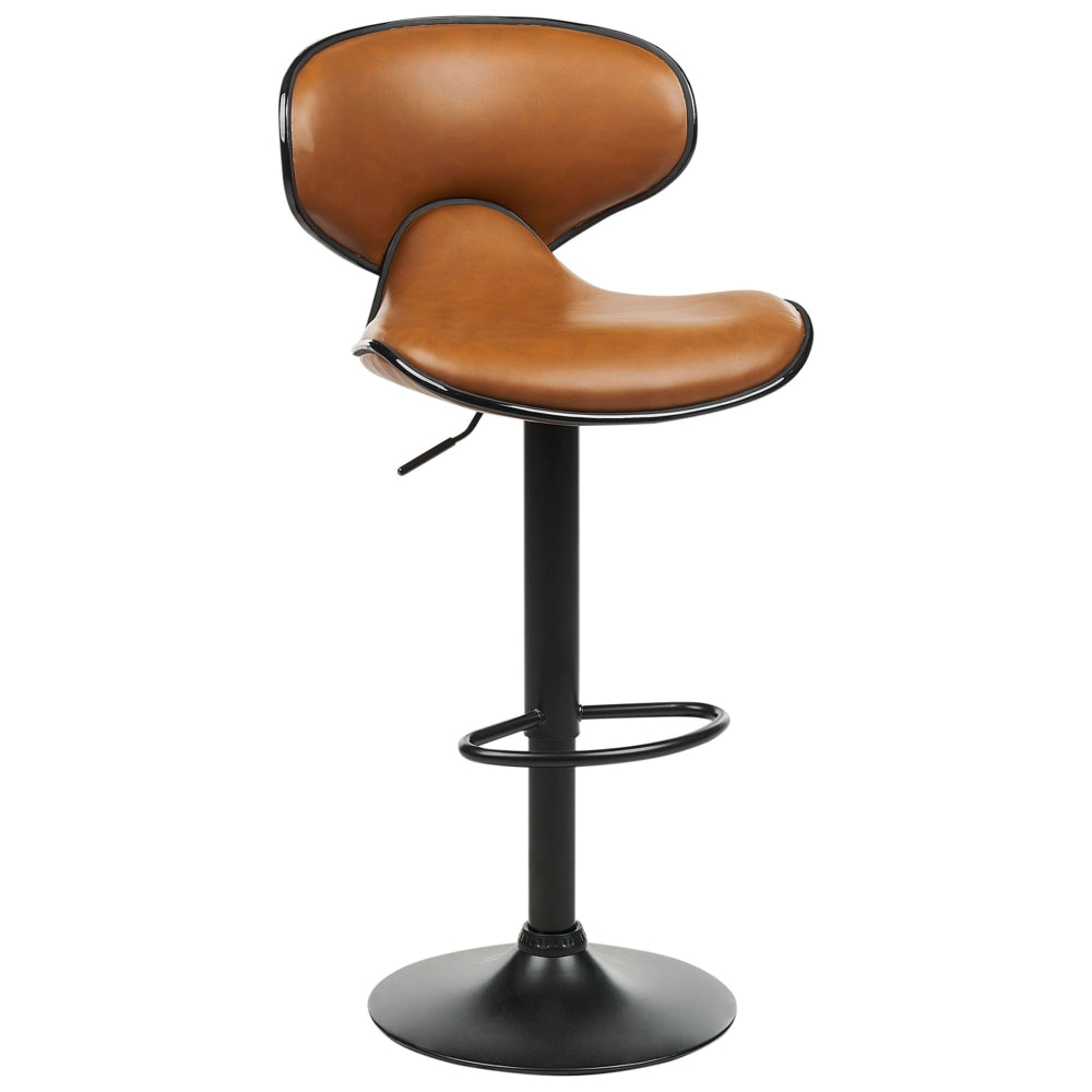 Set di 2 sgabelli moderni senza braccioli regolabili in altezza in ecopelle marrone dorato regolabile in altezza Glamour