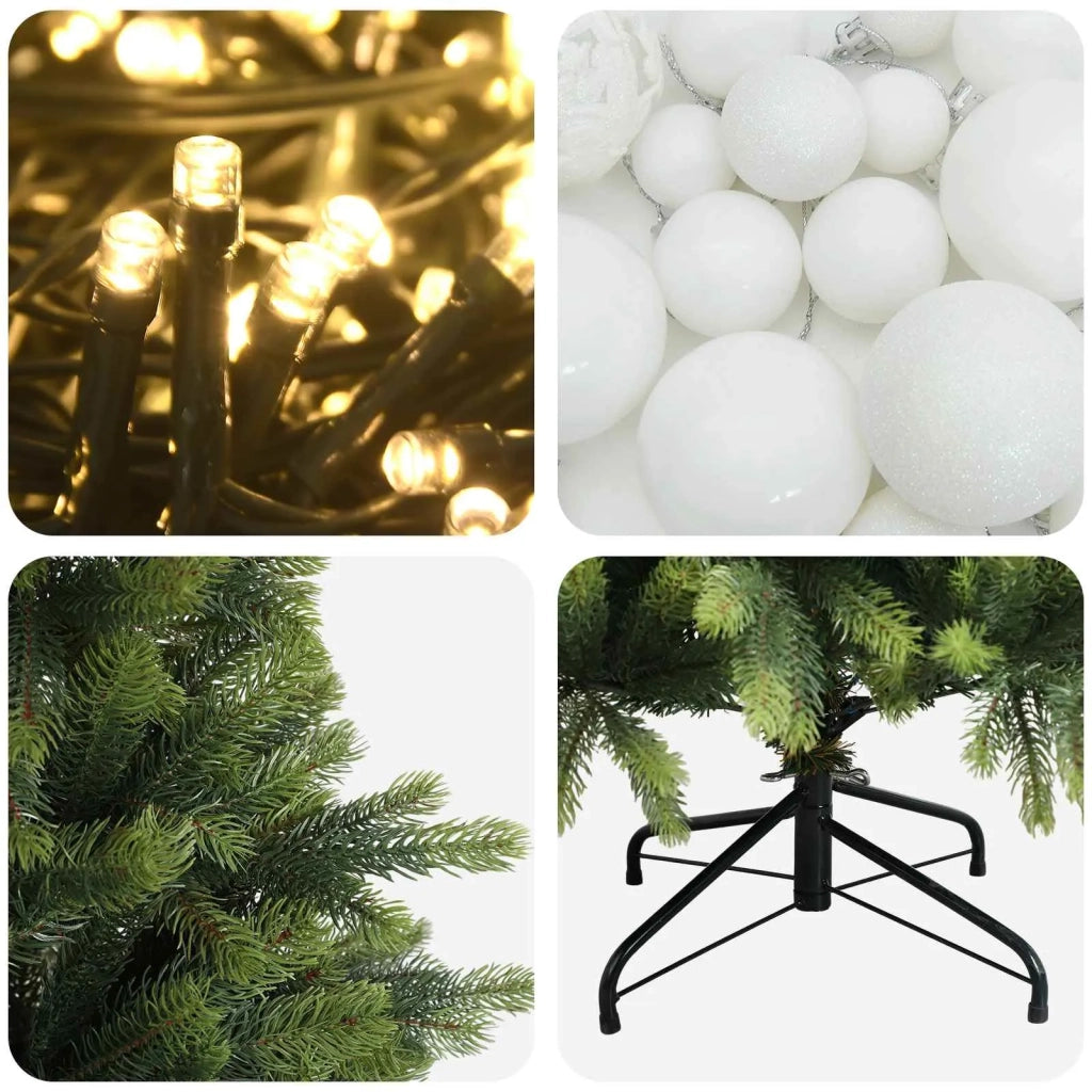 Albero di Natale artificiale con palline 150 cm 150 LED 3466082
