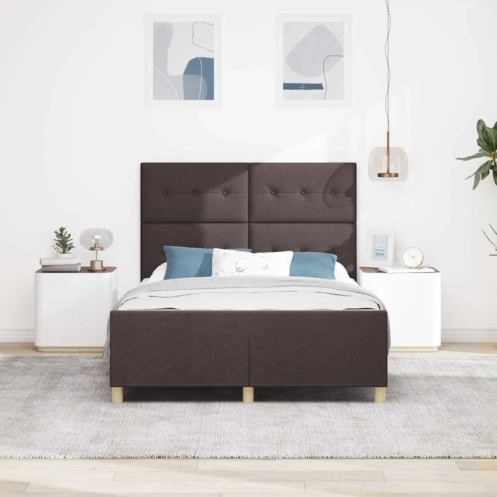Struttura del letto Marrone scuro 160 x 200 cm Tessuto 3344742