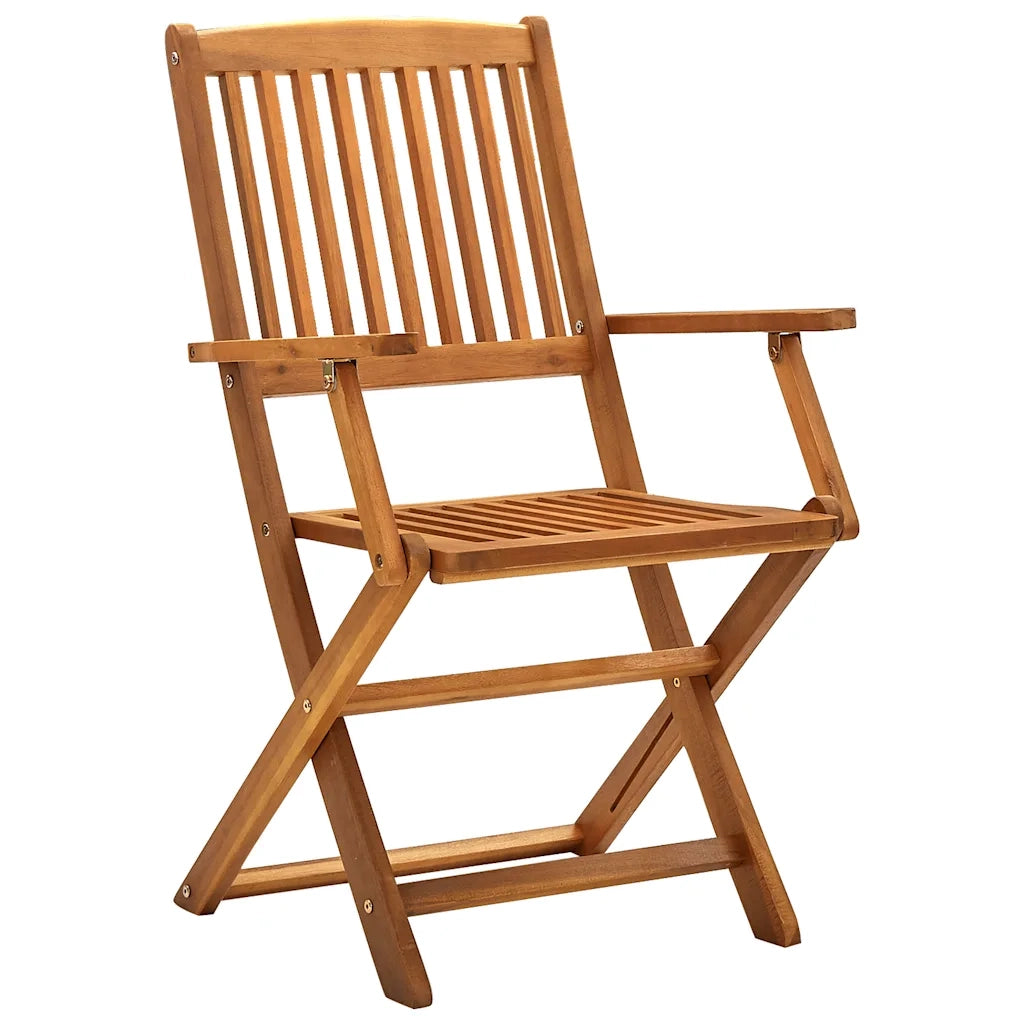 Sedie da Giardino Pieghevoli 4 pz | Sedie da Esterno in Legno Massello d'Acacia