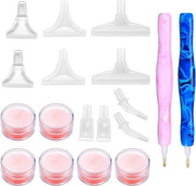Accessori per pittura a diamanti - Penna per pittura a diamanti con set di pennini - Attrezzatura per pittura a diamanti - Colla per pittura a diamanti - Pennini sostitutivi per pittura a diamanti Accessori per pittura a diamanti