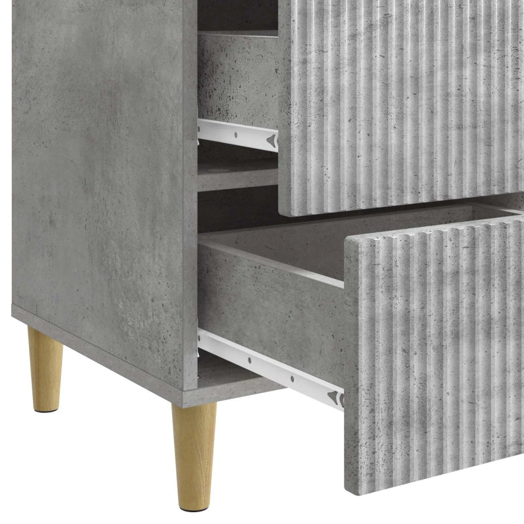 Armadio da Notte con cassetto Grigio Cemento 43 x 41 x 66,5 cm 894558