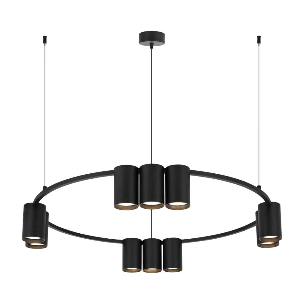 Lampadario Milagro Genesis nero Ø60 10xGU10 alluminio