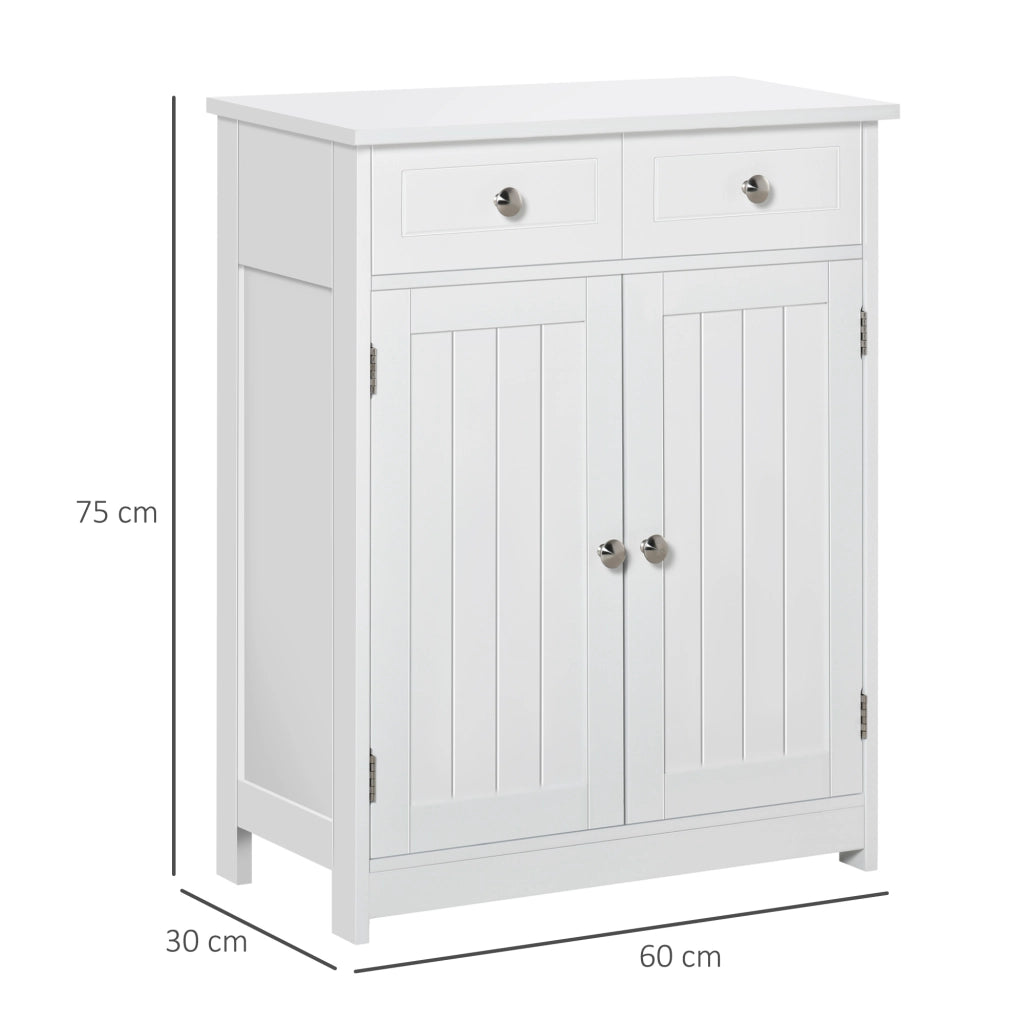 Mobile Bagno con Ante e Cassetti ¨C Zephmum ¨C Bianco Legno 60x30x75 cm