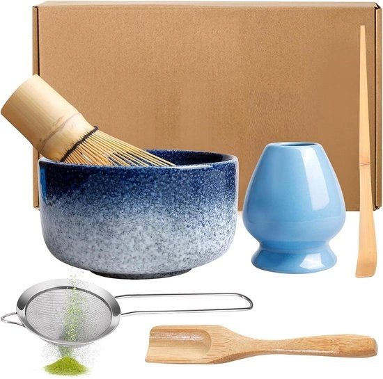 Set di Matcha 6 pezzi - Set di matcha giapponese con ciotola e cucchiaio