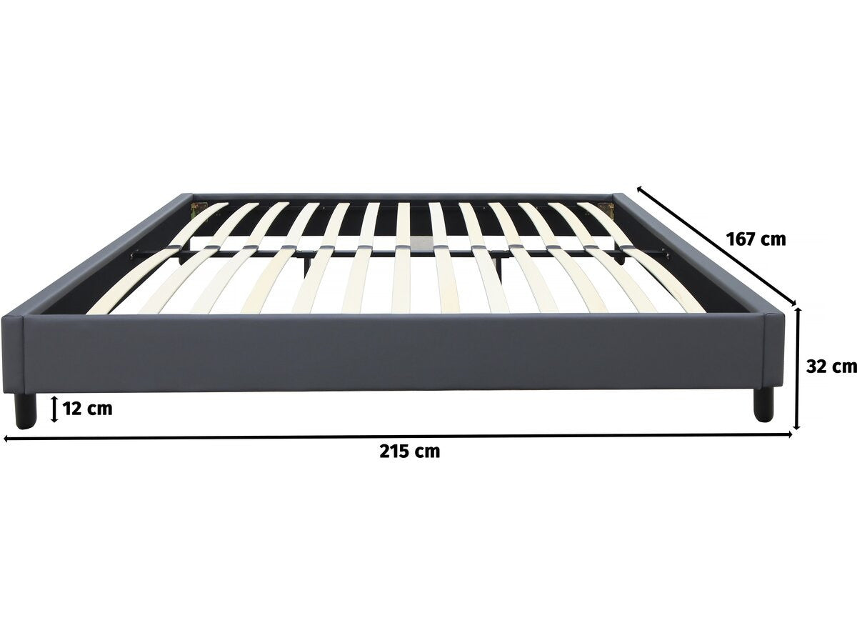 Base letto "Andy" - 160 x 200 cm - PVC - Grigio antracite