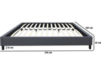 Base letto "Andy" - 160 x 200 cm - PVC - Grigio antracite