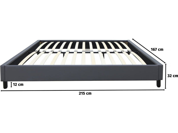 Base letto "Andy" - 160 x 200 cm - PVC - Grigio antracite