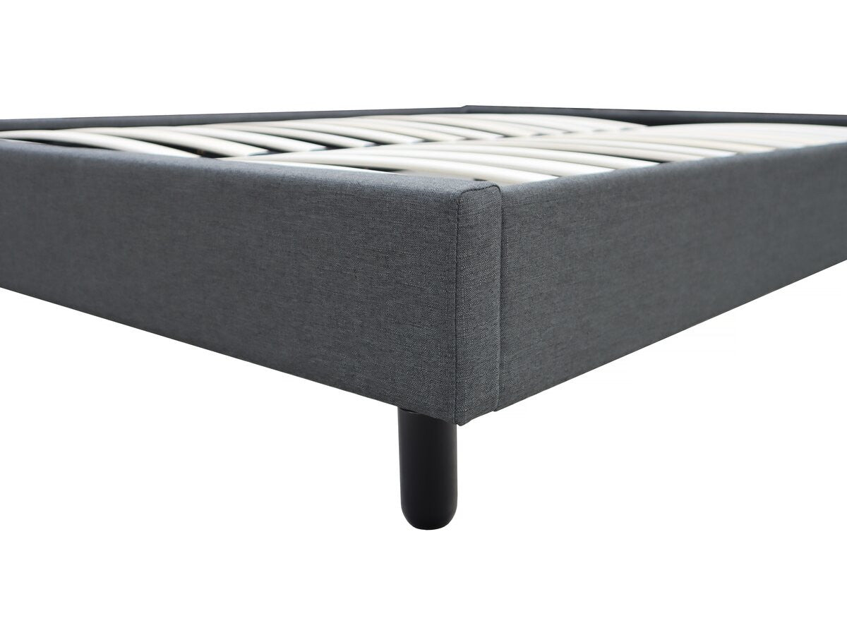 Base letto in tessuto "Andy" - 140 x 190 cm - Grigio antracite