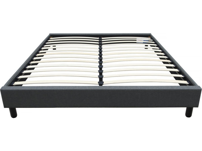 Base letto in tessuto "Andy" - 140 x 190 cm - Grigio antracite