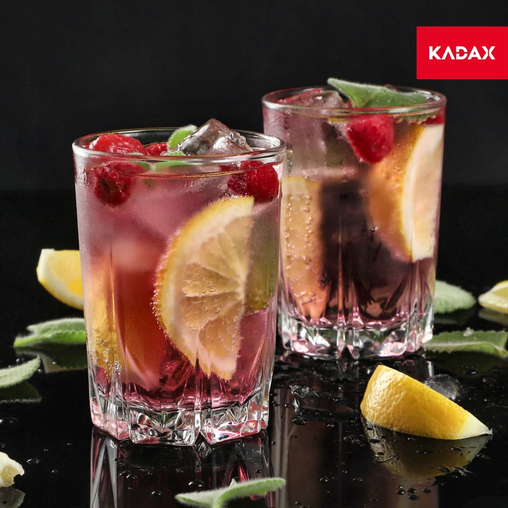 Set di 6 bicchieri KADAX per bevande, succhi e bibite, formato Literatka, 245 ml.