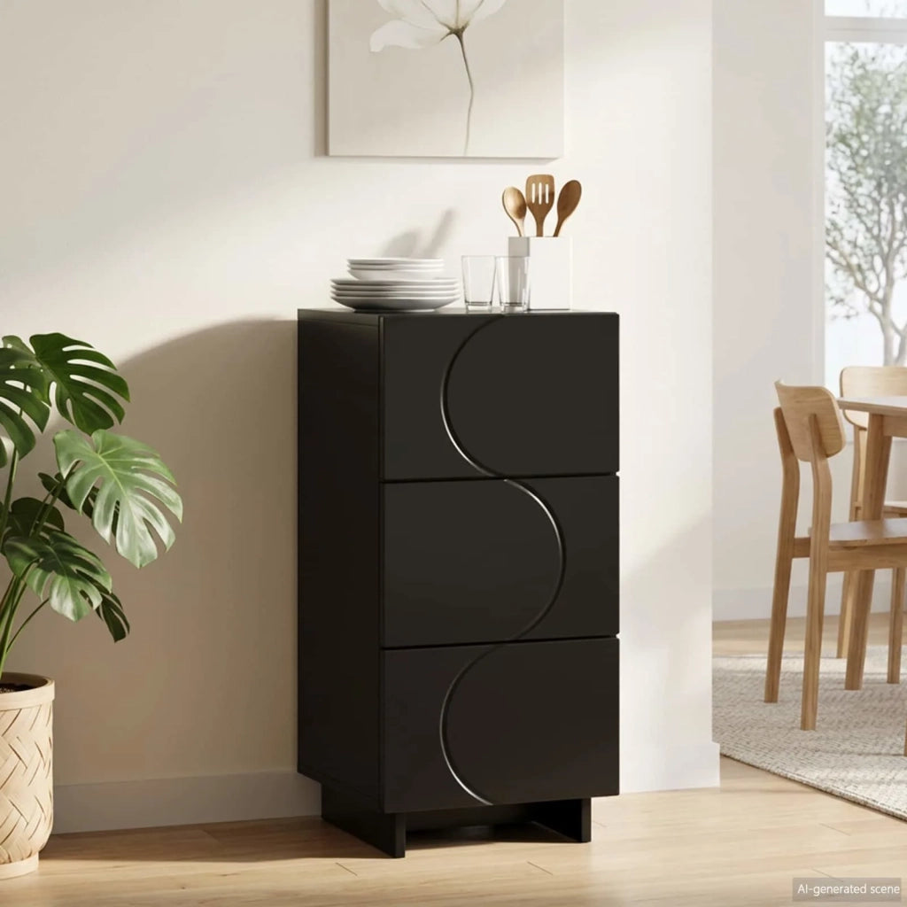 Credenza Nero 33,5 x 34,5 x 75 cm Legno ingegnerizzato 8011514