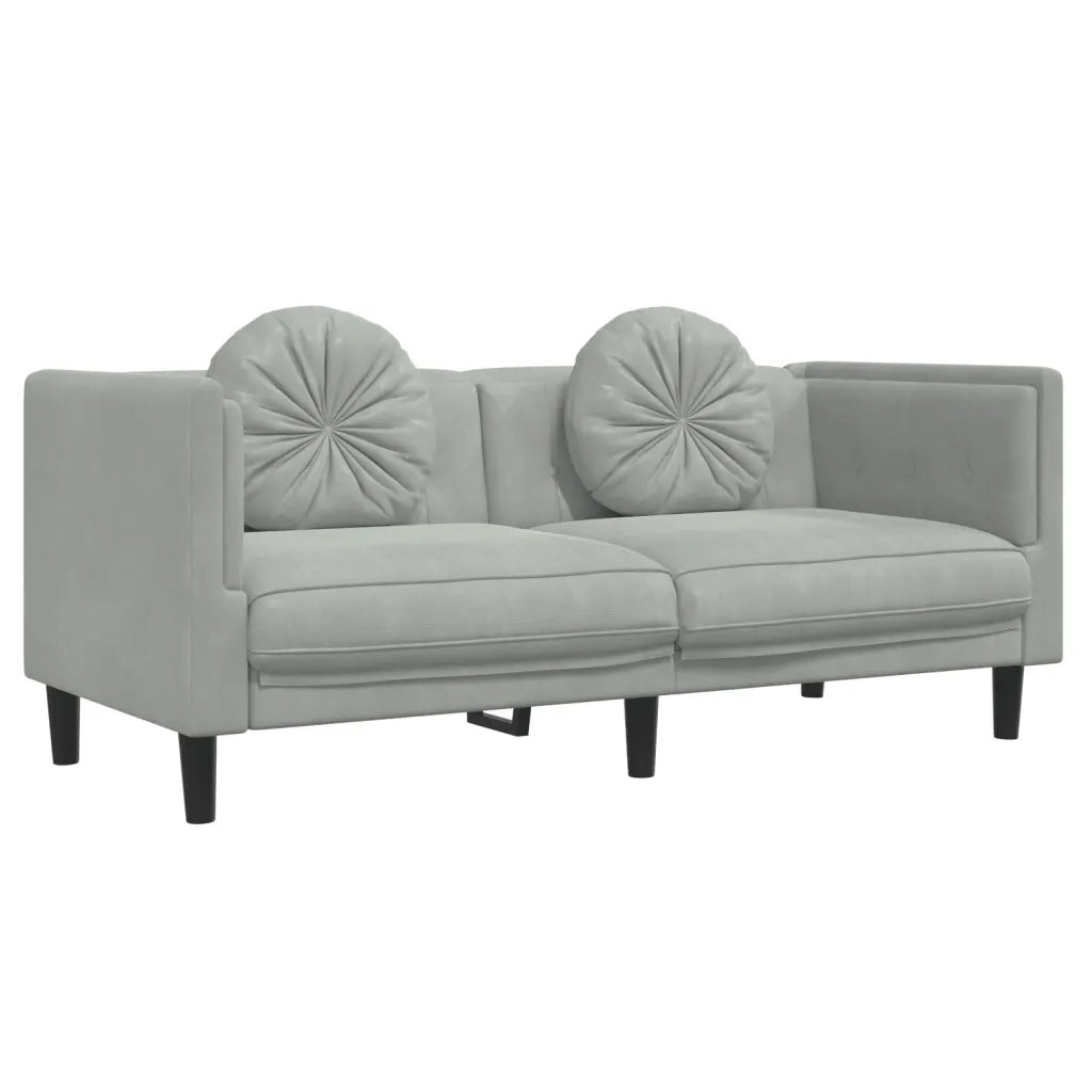 Set di Divani 3 pz con Cuscini Grigio Chiaro in Velluto 3209247